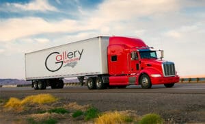 Red Gallery Furniture Delivery Truck