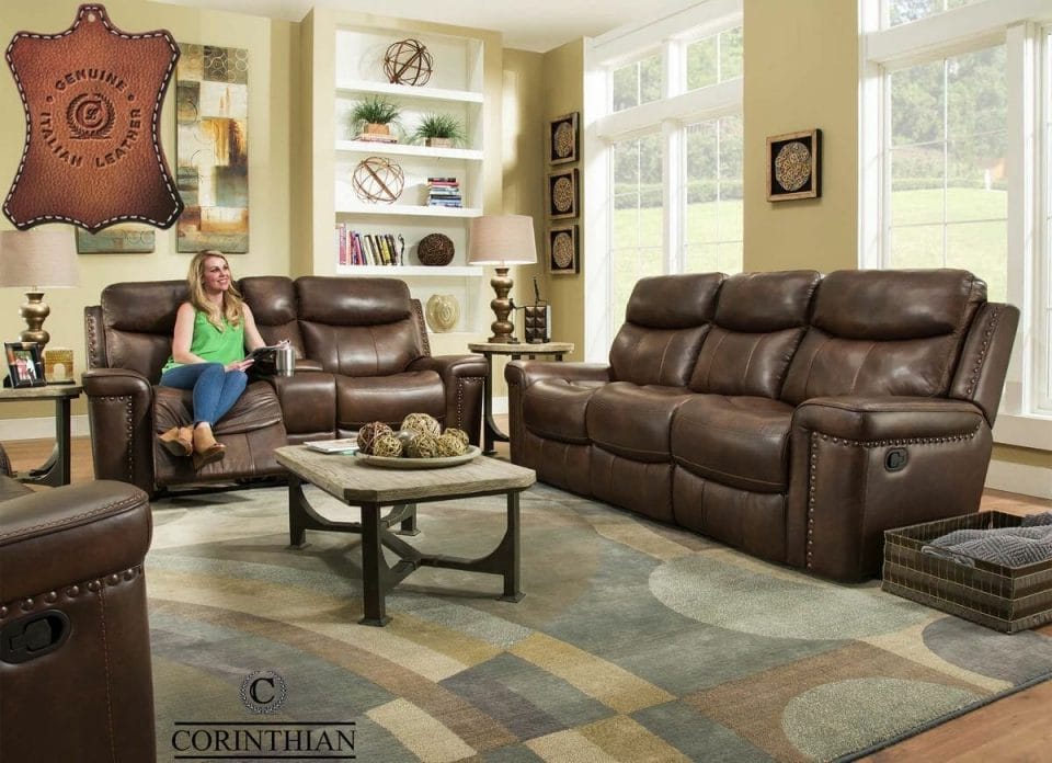 corinthian leather sofa recliner