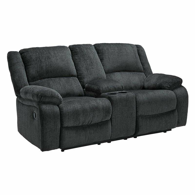 Ashley Draycoll Slate Reclining Loveseat with Console NC Gallery